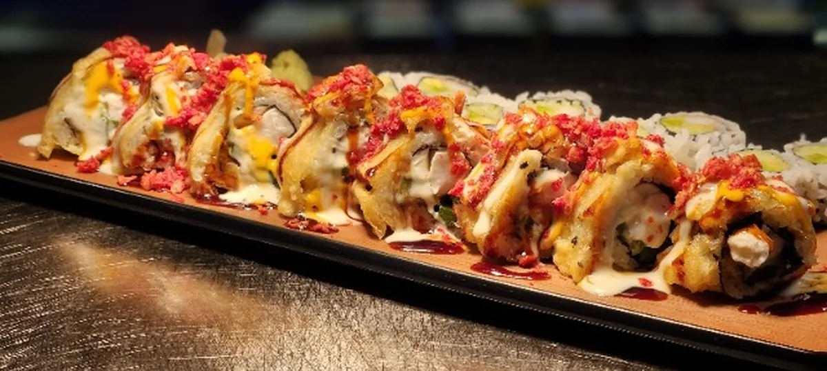 A platter of sushi rolls at Xian Sushi and Noodle, Round Rock