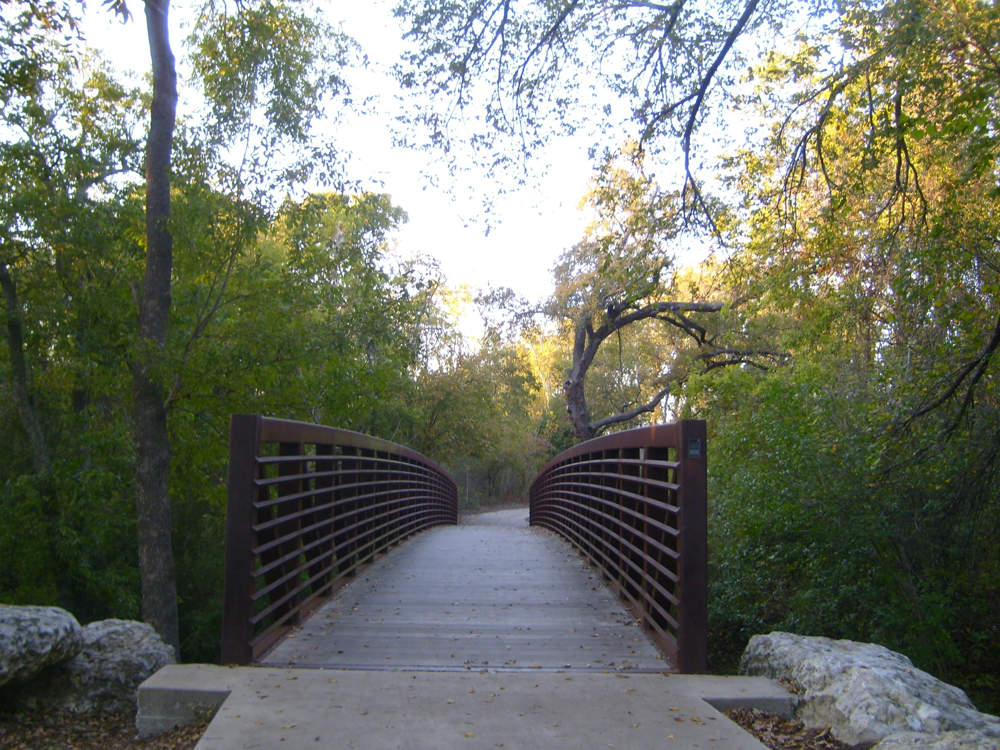 The trail footbridge at Old Settlers Park in Round Rock