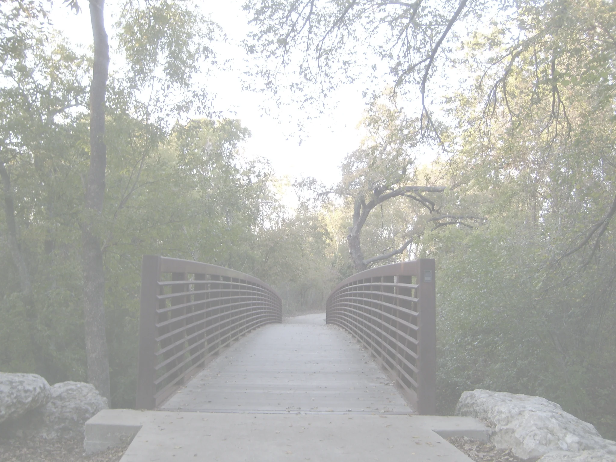 The trail footbridge at Old Settlers Park in Round Rock